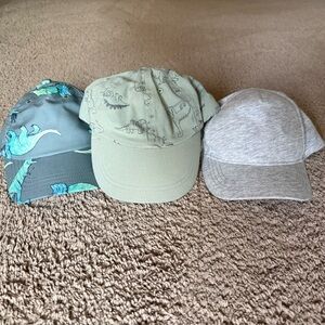 3 2T New Carter's Dinosaur and Solid Caps Set